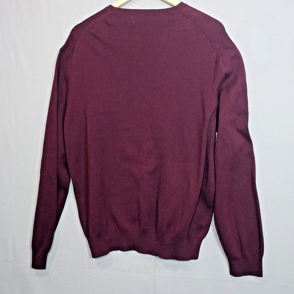 Polo Ralph Lauren Sweater Mens Burgundy V Neck Pullover Pima Cotton Sz XXL - Picture 3 of 6